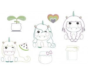 Stickdatei - Sweet Unicorn 3 Appli